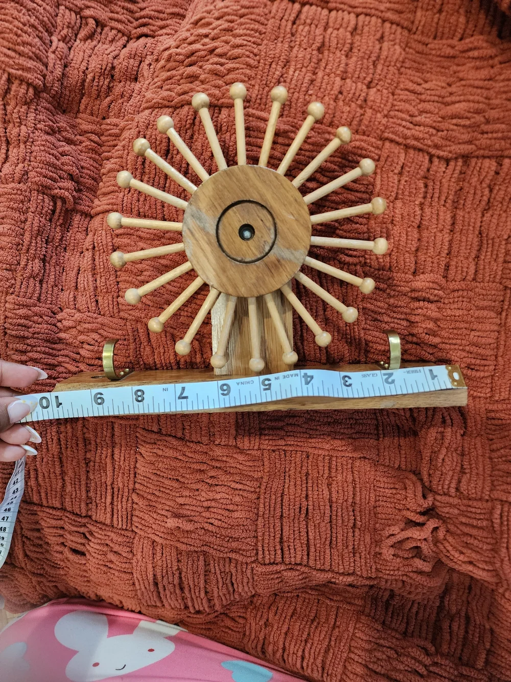 Vintage Wooden Rotating Tie & Belt Rack Carousel | Wall Mounted Organizer